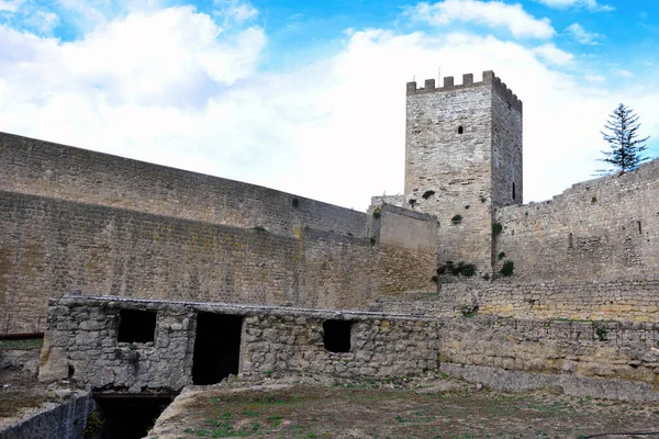 Lombardia Castle Pisan Tower Enna Sicily Italy — Stock Photo, Image