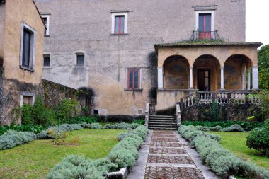 Dış avlu Certosa Di San Lorenzo veya Padula 29 Eylül 2022 Padula İtalya