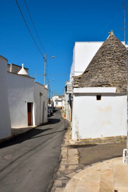 Alberobello, İtalya Trulli evlerin görünümü