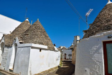 Alberobello, İtalya Trulli evlerin görünümü