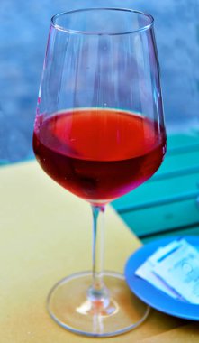 glass of Calabrian red wine