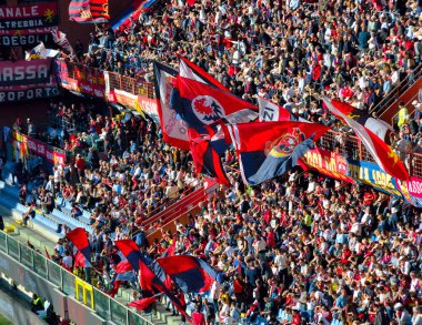 Serie B futbol maçı Cenova Ternana Genoa taraftarları 12 2023 Cenova İtalya Stadyumu tribünlerinde