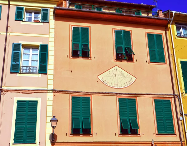 Gekleurde Huizen Van Varese Ligure Provincie Spezia Italië — Stockfoto
