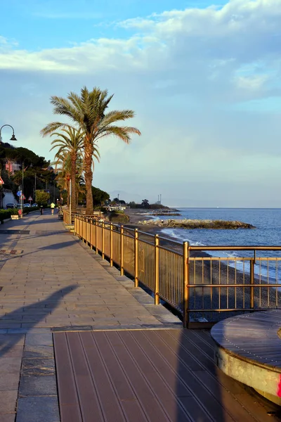 Die Lange Seepromenade Cogoleto Genua Italien — Stockfoto