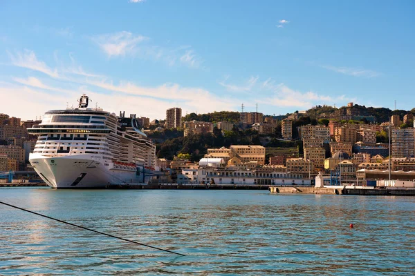 Nave Crociera Msc Grandiosa Nel Porto Genova Aprile 2023 Genova — Foto Stock