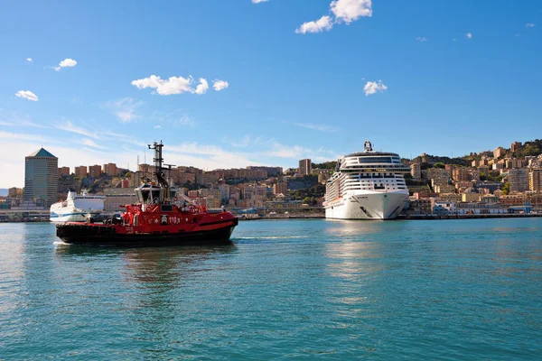 Nave Crociera Msc Grandiosa Nel Porto Genova Aprile 2023 Genova — Foto Stock