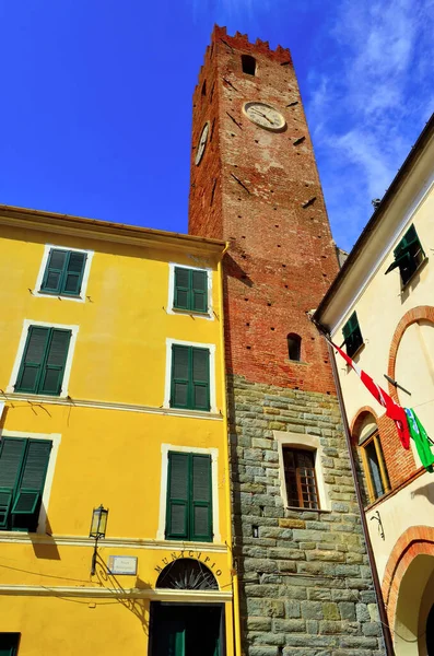 Torre Comunale Parte Del Palazzo Civico Noli Savona — Foto Stock