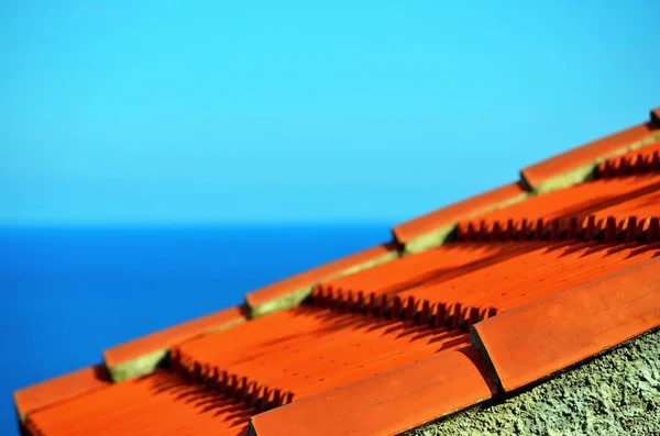 Charakterystyczny Czerwony Dach Noli Savona Włochy — Zdjęcie stockowe