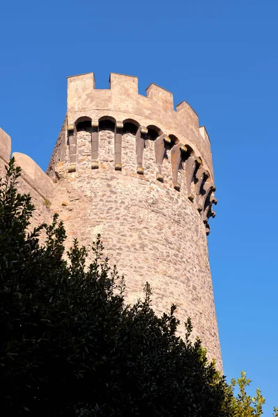 奥尔西尼 奥尔德斯卡尔奇城堡 Orsini Odescalchi Castle 又称布拉西亚诺城堡 Bracciano Castle 是意大利城市布拉西亚诺的一座城堡 始建于15世纪的意大利城市 免版税图库照片