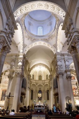 Barok tarzı detaylar Santa Croce Bazilikası 23 Eylül 2023 Lecce İtalya