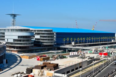 Eski Fiera Rıhtımı di Levante 'nin alanı, yeni deniz manzarası. Yeni bir yerleşim kompleksi. Yeni kamu ve özel kentsel ve liman işlevleri 10 Ağustos 2024 Ceneviz İtalya