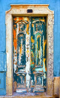 Eski kasaba Olho Algarve Portekiz 'in tarihi kapıları