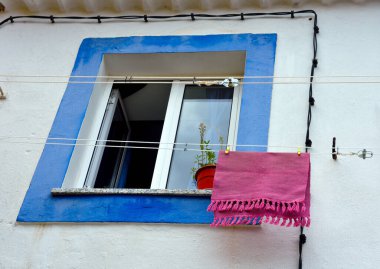 Monchique Algarve Portekiz 'in eski kasabasında pitoresk evler