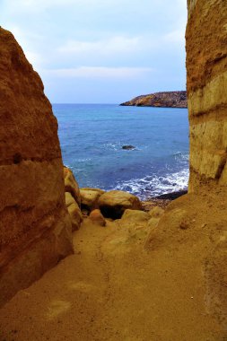 Bolnuevo Mazarron Murcia İspanya 'nın kıyısında.