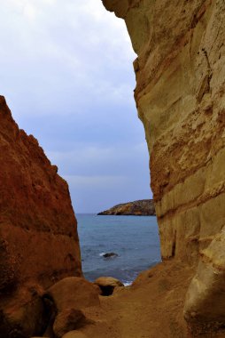 Bolnuevo Mazarron Murcia İspanya 'nın kıyısında.