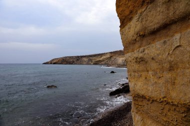 Bolnuevo Mazarron Murcia İspanya 'nın kıyısında.