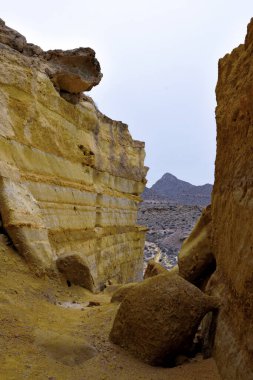 Bolnuevo Mazarron Murcia İspanya 'nın kıyısında.