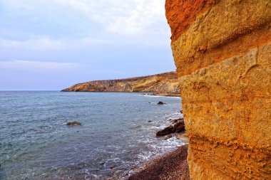Bolnuevo Mazarron Murcia İspanya 'nın kıyısında.