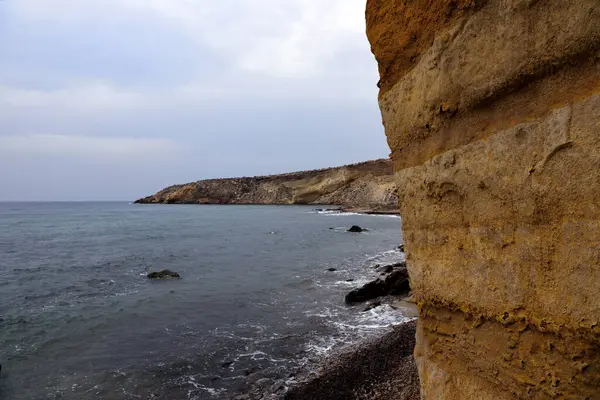 Bolnuevo Mazarron Murcia İspanya 'nın kıyısında.