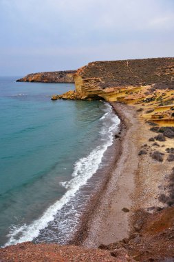 Bolnuevo Mazarron Murcia İspanya 'nın kıyısında.