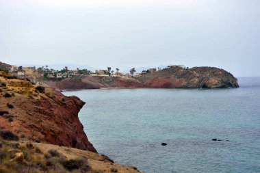 Bolnuevo Mazarron Murcia İspanya 'nın kıyısında.