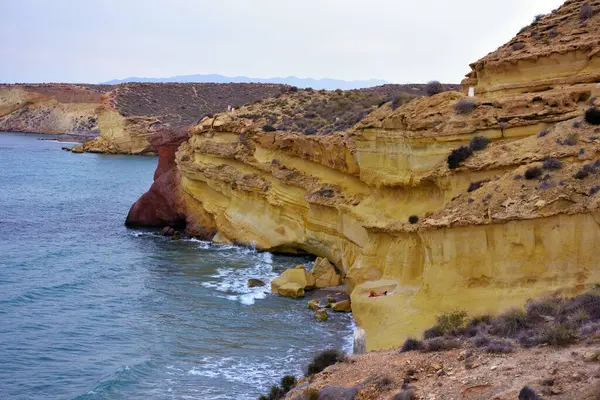 Bolnuevo Mazarron Murcia İspanya 'nın kıyısında.