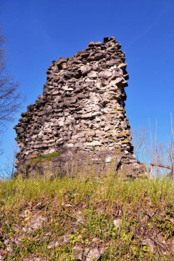 Voltaggio Kalesi Piedmont İtalya harabeleri.