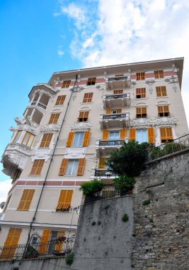 İtalya 'nın Cenova kentindeki tipik tarihi binalar