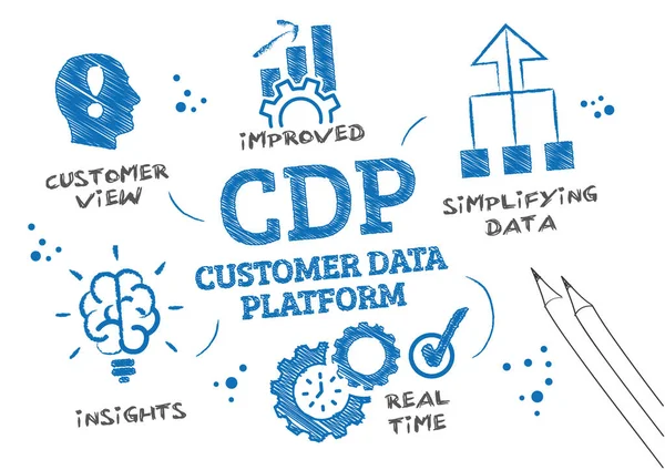 Cdp Customer Data Platform Concept Vector Illustration Customer Data Platform — Vettoriale Stock