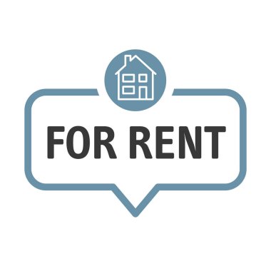 RENT etiketi için konuşma balonu - Beyaz arkaplanda Vektör İllüstrasyonu