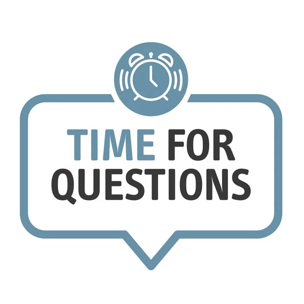 Time Questions Vector Illustration Speech Buble Text White Background — Vetor de Stock