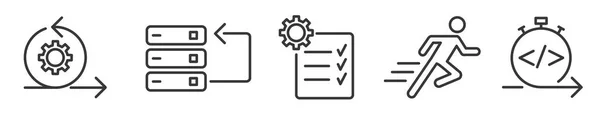Set Agile Development Icons Back Log Scram Master Product Release — 스톡 벡터