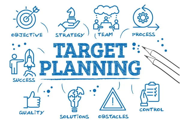Hedef Planlama Süreci Gibi Nesnel Strateji Kontrol Engeller Çözümler Başarı Vektör Grafikler