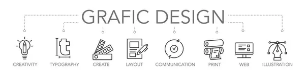 Banner Graphic Design Concept Keywords Editable Thin Line Vector Icons Stock Vector