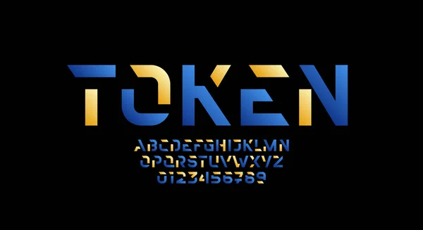 Abstrakcyjna Minimalna Czcionka Alfabetu Technologia Typograficzna Dla Twojego Logo Lub — Wektor stockowy