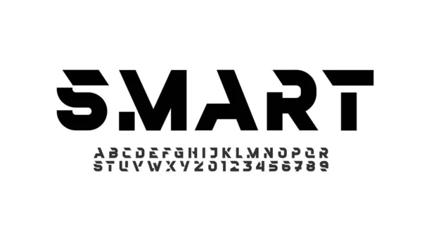 Abstrakt Tech Alfabet Typsnitt För Din Design Logotyp Eller Varumärke — Stock vektor