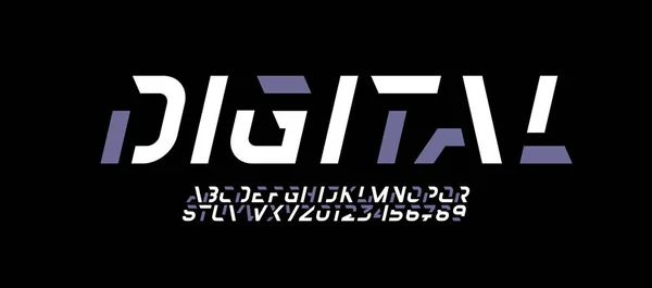 Fonte Alfabeto Digital Para Logotipo Seus Projetos Nome Marca Ilustração — Vetor de Stock