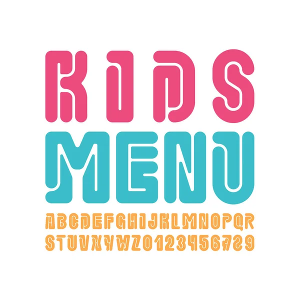 Παιδική Γραμματοσειρά Αλφάβητο Στρογγυλεμένη Τυπογραφία Για Σχέδιά Σας Λογότυπο Εμπορικό — Διανυσματικό Αρχείο