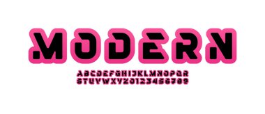 Soyut fütüristik alfabe yazı tipi, logo veya marka adı ve oyun tasarımı için sanat tipografisi, vektör illüstrasyonu 10EPS