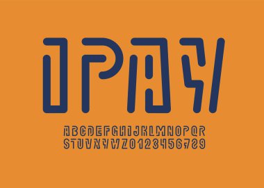 Abstract bold alphabet font, rounded typography for your designs game or logo or brand name, vector illustration 10EPS