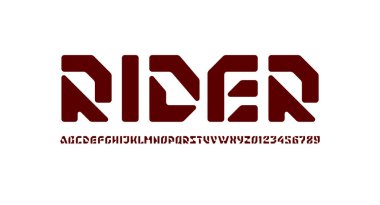 Abstract hi tech techno alphabet font, for your future space design logo or brand name or game, vector illustration 10EPS