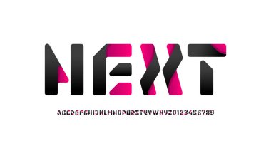 Abstract multi colored paper alphabet font, for design logo or brand name or game, vector illustration 10EPS