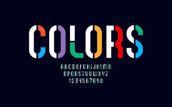 Futurista Fuente Alfabeto Letras Condensadas Números Para Sus Diseños Logotipo — Vector de stock