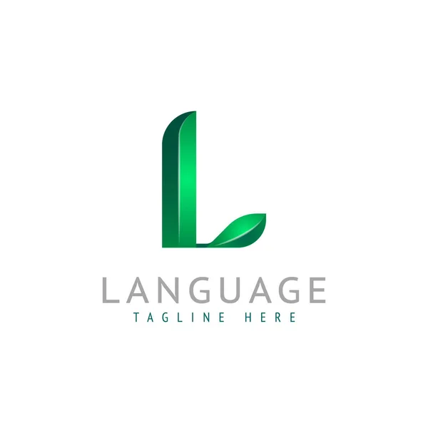 Lateinischer Buchstabe Mit Ökoblatt Logo Grüne Schrift Alphabet Vektorillustration 10Eps — Stockvektor
