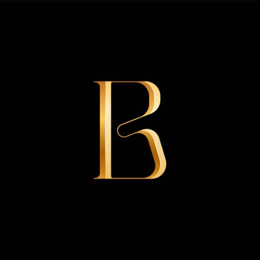 3d Latince harf B serif alfabesi, zarif altın yazı tipi klasik logotlar, düğün davetiyeleri, moda veya parfüm tasarımı için mükemmel, marka 10EPS vektör illüstrasyonu