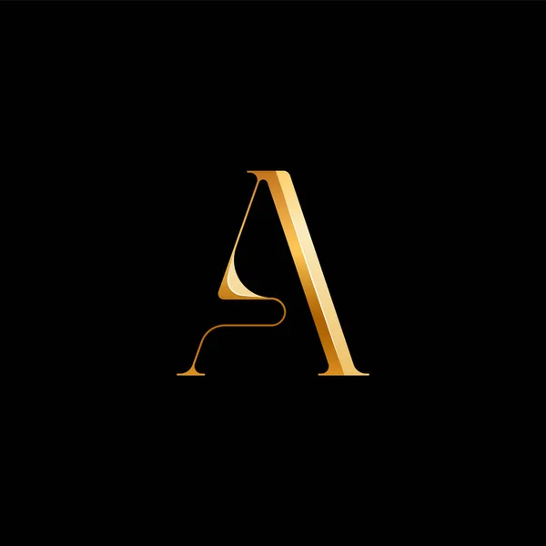 Latin Letter Een Serif Alfabet Mooie Elegante Gouden Lettertype Klassieker — Stockvector