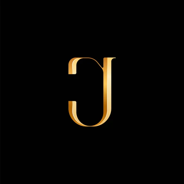 Serif 알파벳 결혼식 초대장 디자인에 아름다운 황금색 일러스트 10Eps — 스톡 벡터