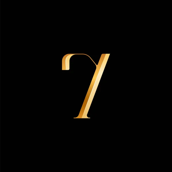 3D阿拉伯数字7串行字母表 漂亮优雅的金色字体经典完美的标志类型 婚宴邀请函 时装或香水设计 品牌等 矢量插图10Eps — 图库矢量图片