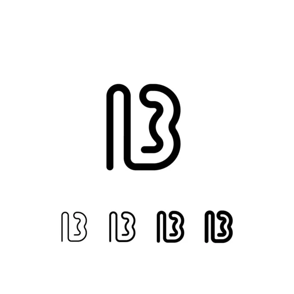디지털 글꼴둥근 알파벳 두께의 트렌디 최소의 트렌디 10Eps 포함하여 — 스톡 벡터