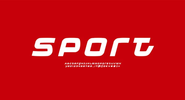 Sport Italic Font Gruby Alfabet Ruchu Modne Litery Łacińskie Arabskie — Wektor stockowy